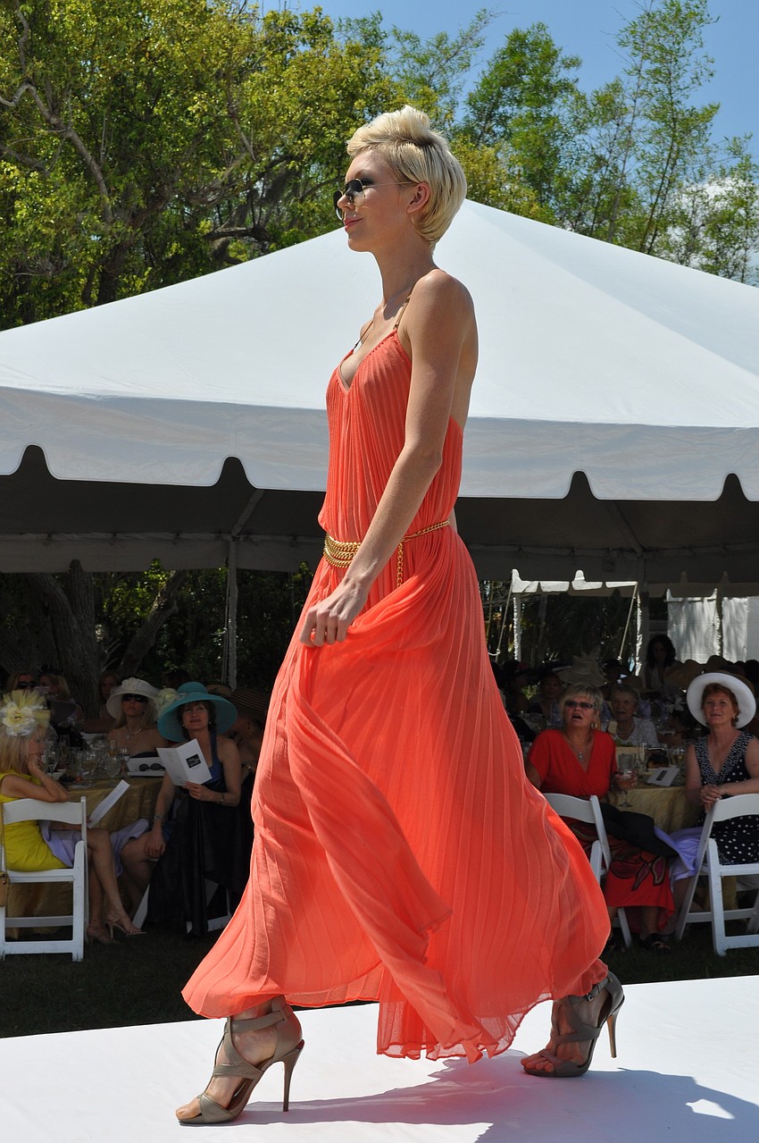 Models strutted the runway in Saks Fifth Avenue fashions.