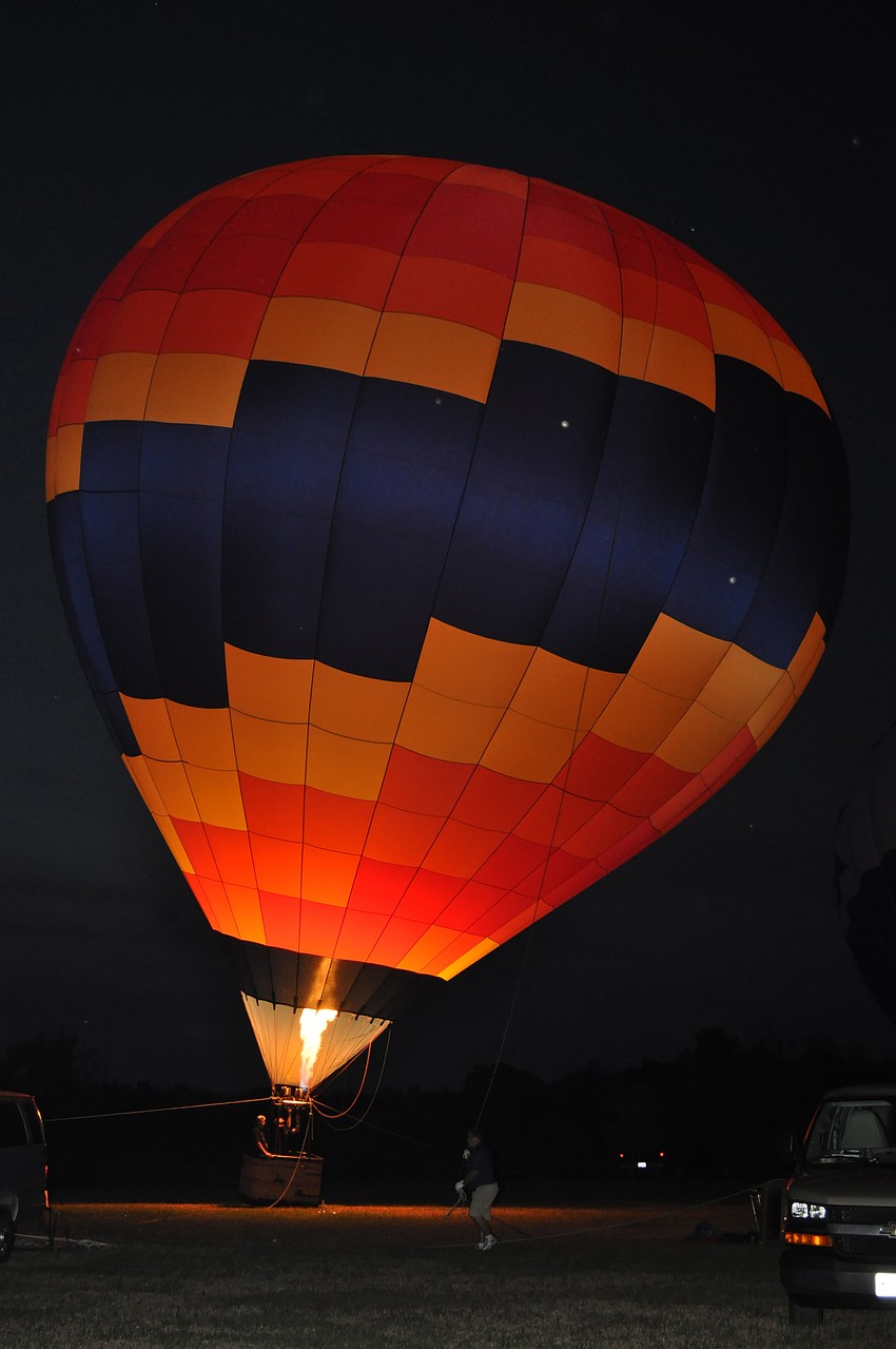 Hot air balloons lit up Herschberger Ranch.