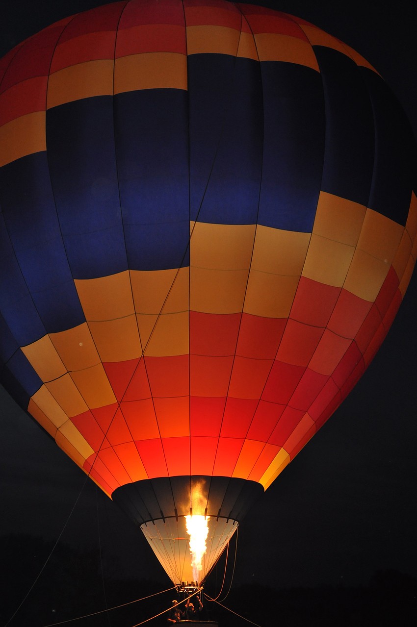 Hot air balloons lit up Herschberger Ranch.