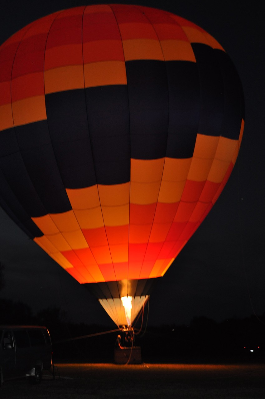 Hot air balloons lit up Herschberger Ranch.