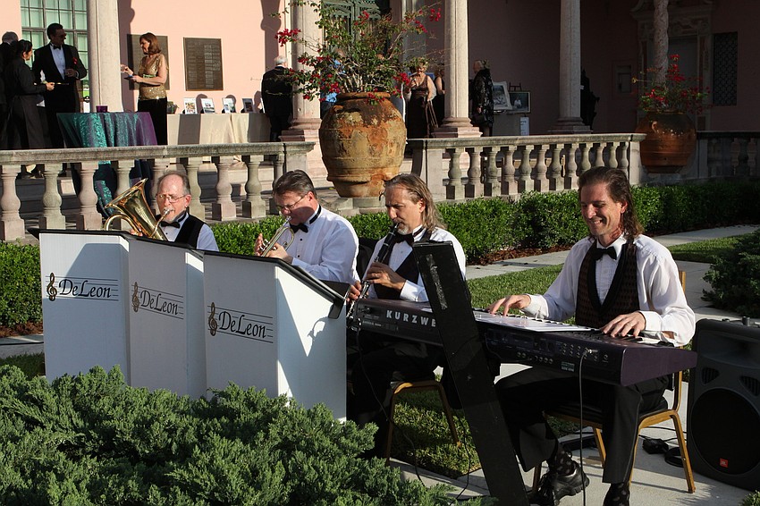 A portion of the DeLeon Orchestra played as guests entered the grounds of the John & Mable Ringling Museum of Art Courtyard.