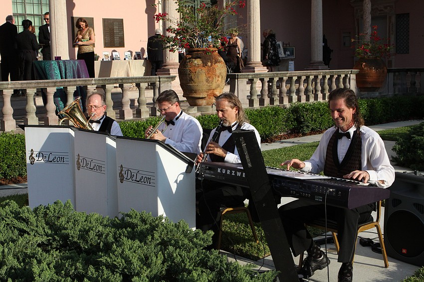 A portion of the DeLeon Orchestra played as guests entered the grounds of the John & Mable Ringling Museum of Art Courtyard.