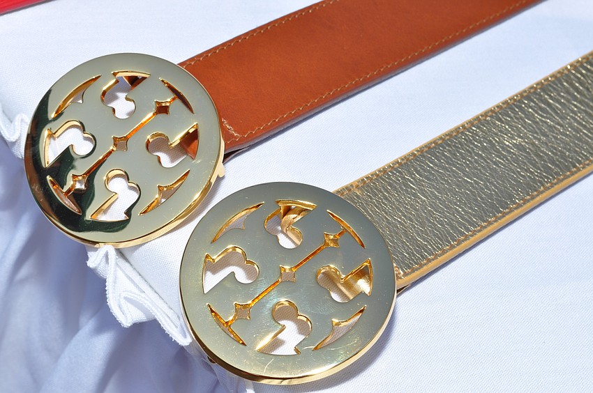 Tory Burch belts were available for purchase.