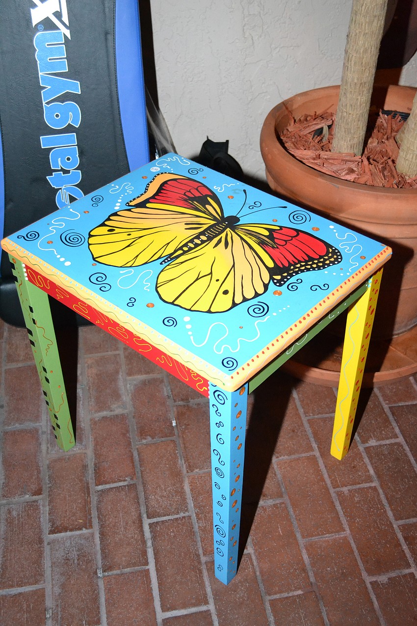 This butterfly table was up for auction.
