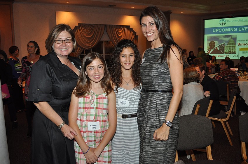 Lauren Cohen and her daughter, Camryn, with Nadleigh Schwartz and her mother, Allison Silver Schwartz