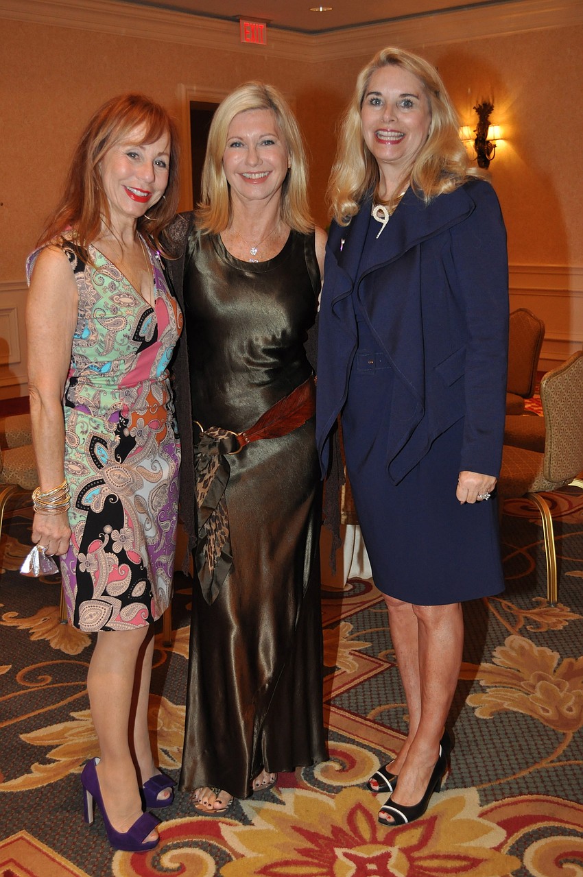 Chairwoman Eileen Curd, Olivia Newton-John and Charlene Wolff