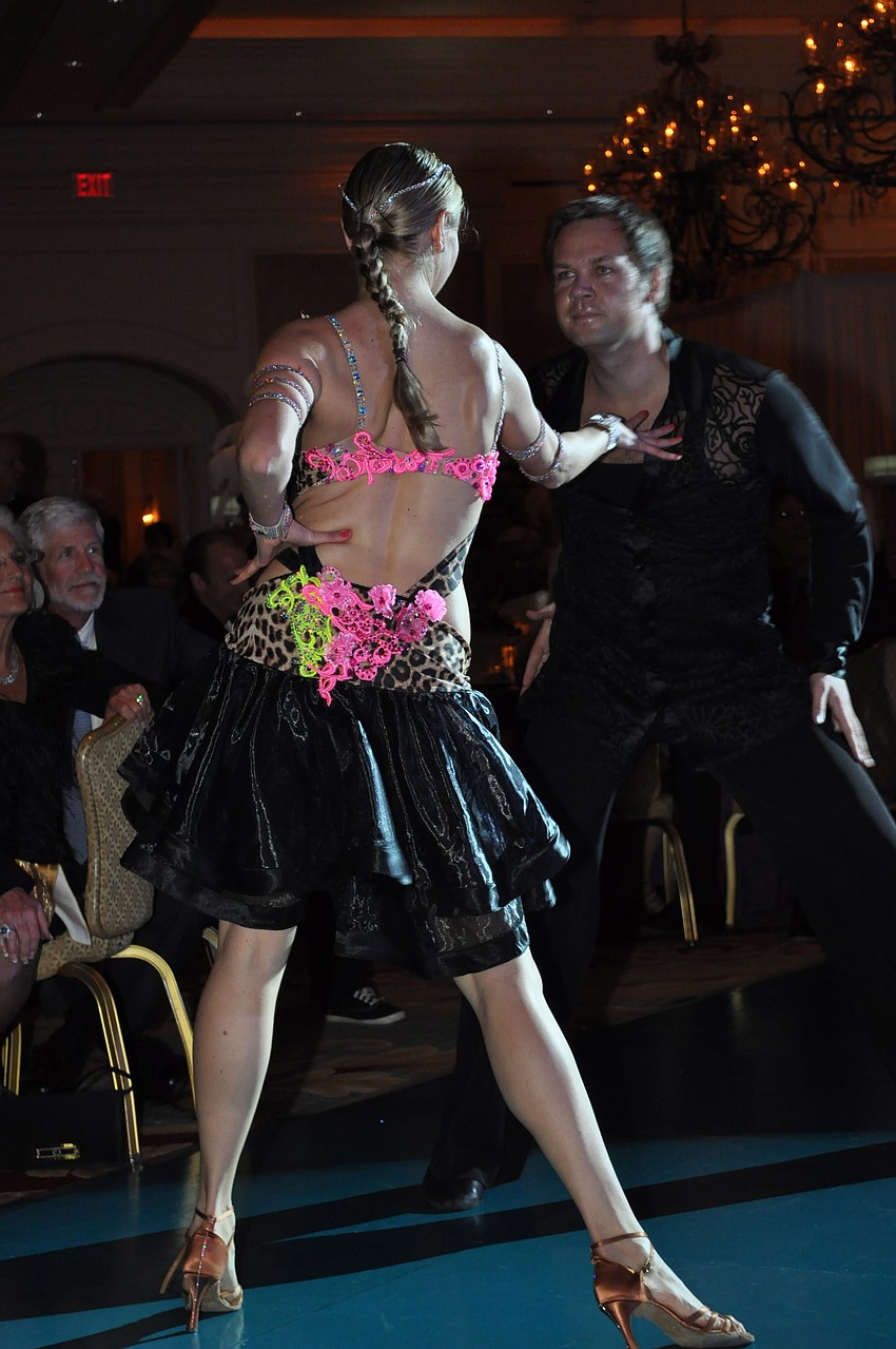 This couple wowed guests with their amazing dance routines.