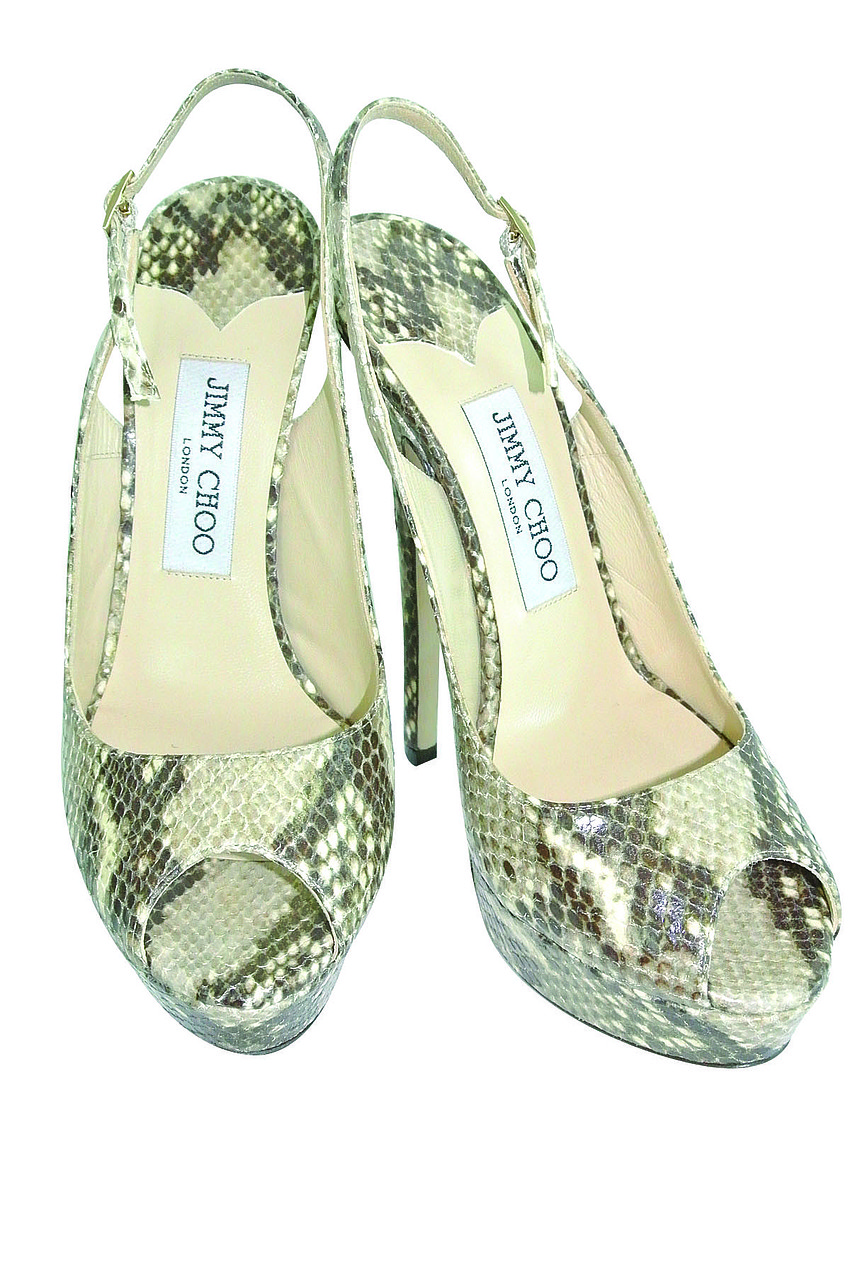 JIMMY CHOO STILETTOS
<br><br>
â€œI like the built-in platform.  It makes the shoes comfortable even though thereâ€™s a five-inch heel. Theyâ€™re fun to wear at night and complete your look.â€