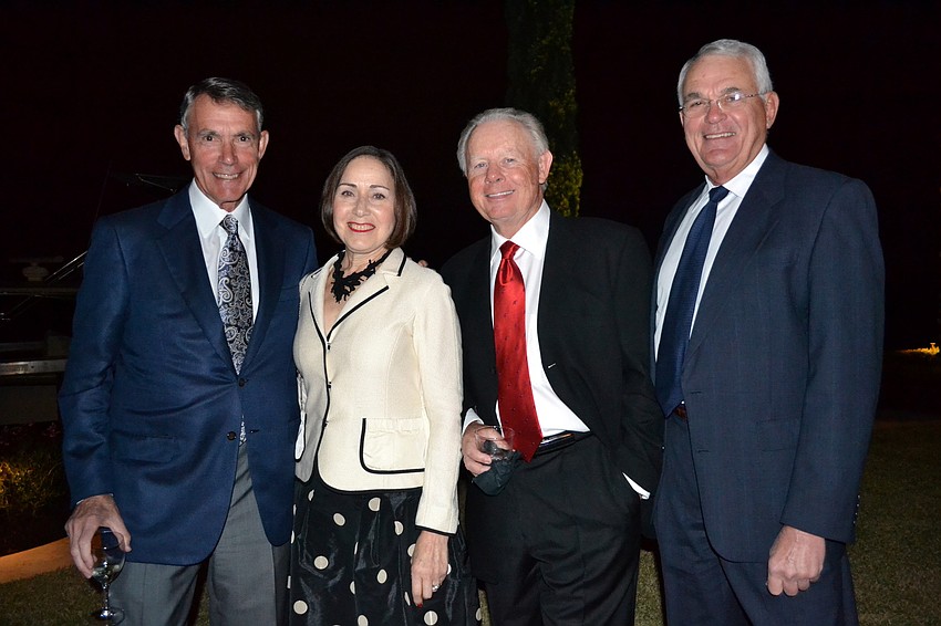 Jim Meekinson and Carolyn Keystone with John Currie and Jim Buck