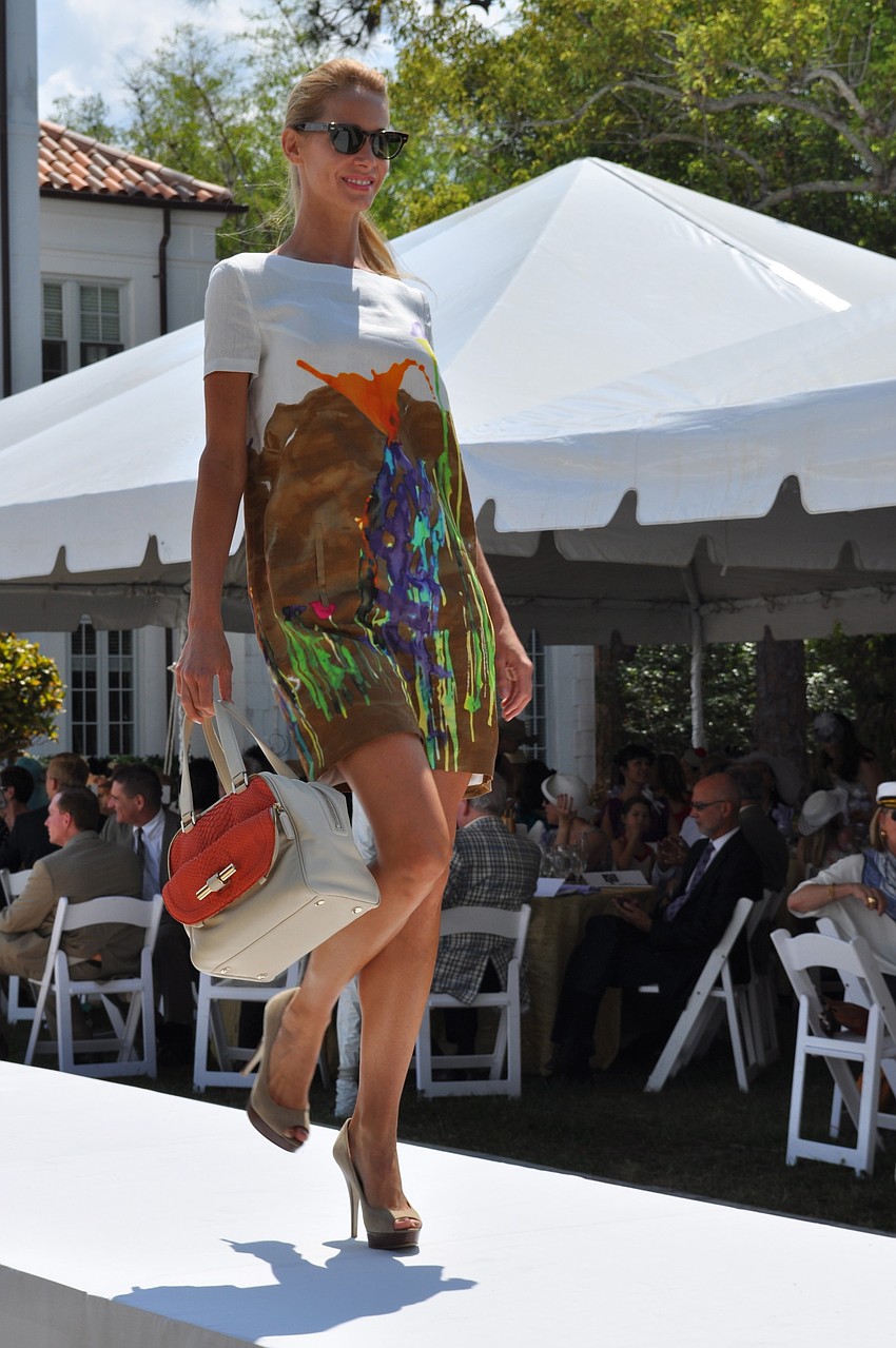 Models strutted the runway in Saks Fifth Avenue fashions.