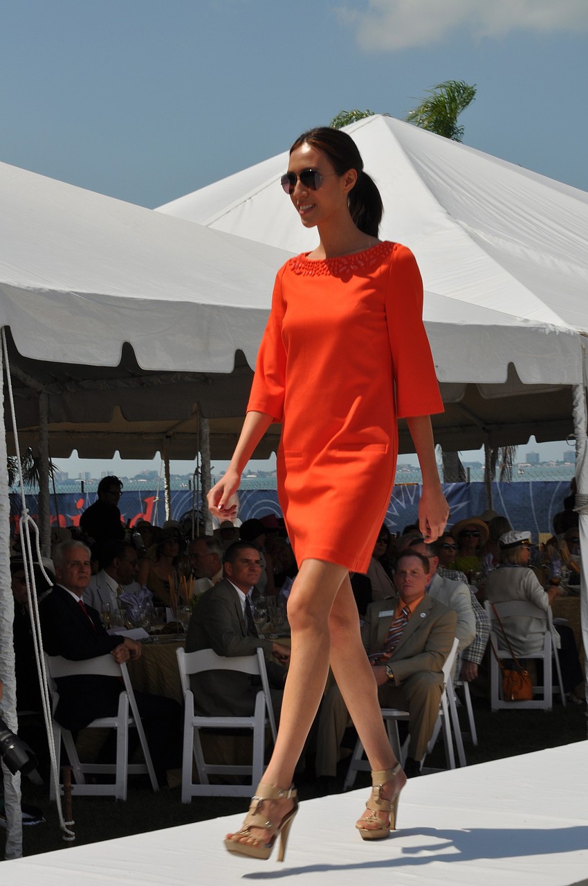 Models strutted the runway in Saks Fifth Avenue fashions.
