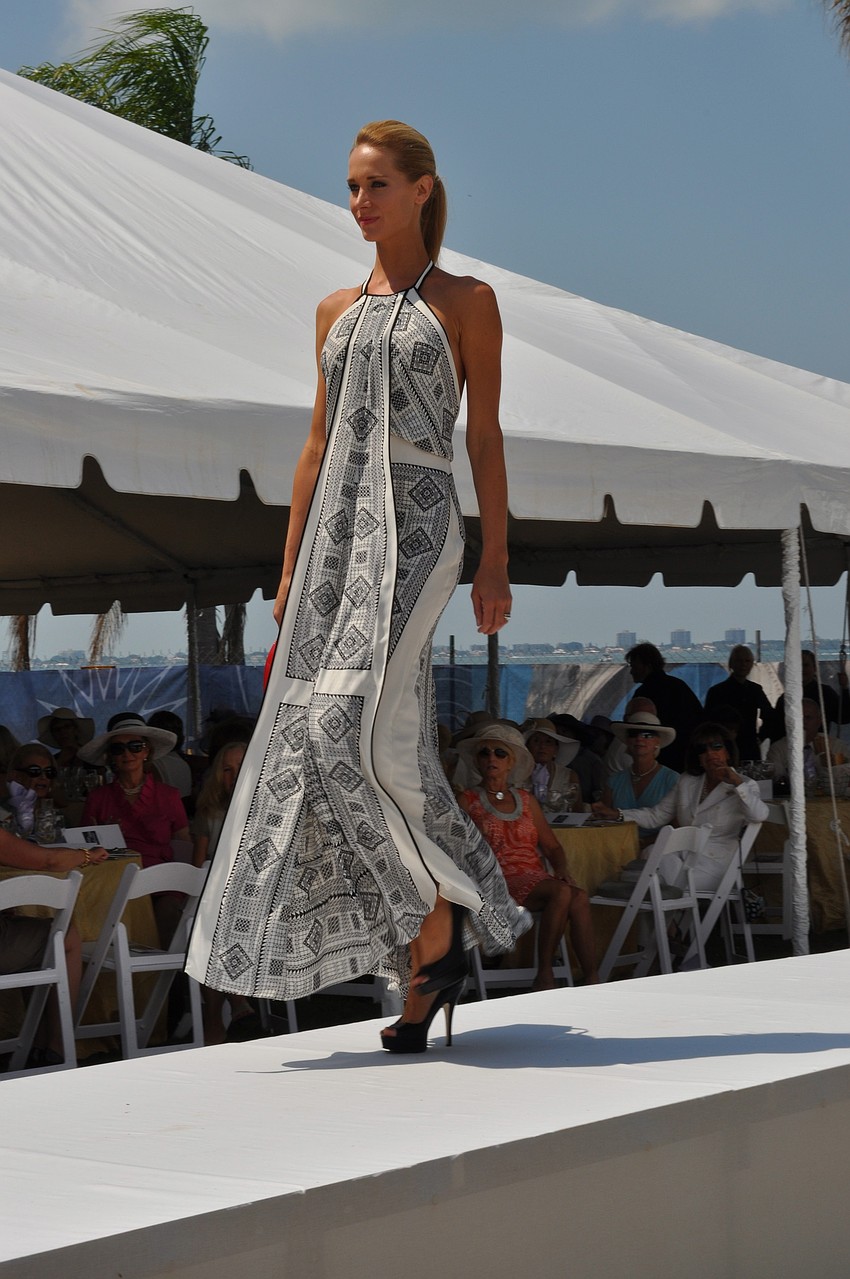 Models strutted the runway in Saks Fifth Avenue fashions.