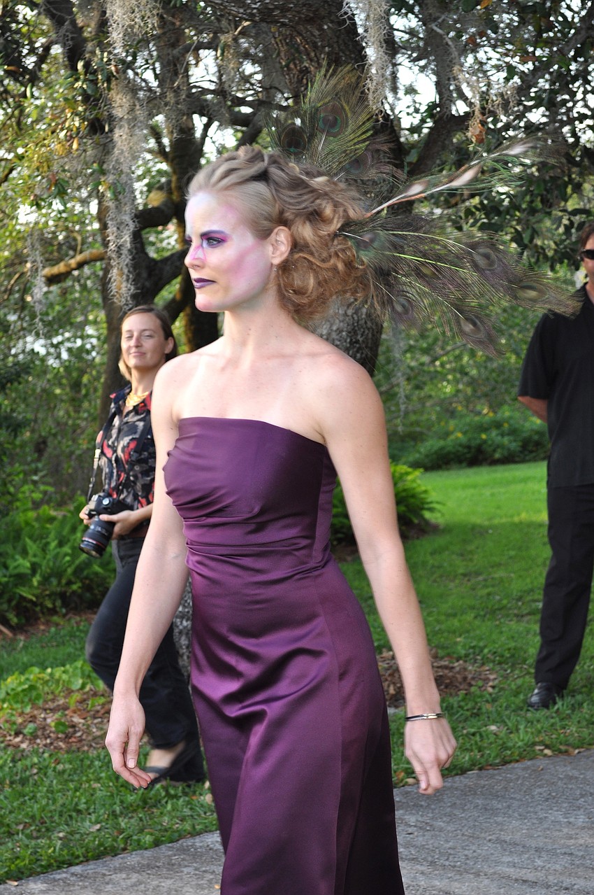 Peacock feathers are in.