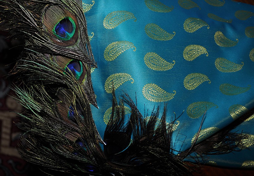 Peacock table runner