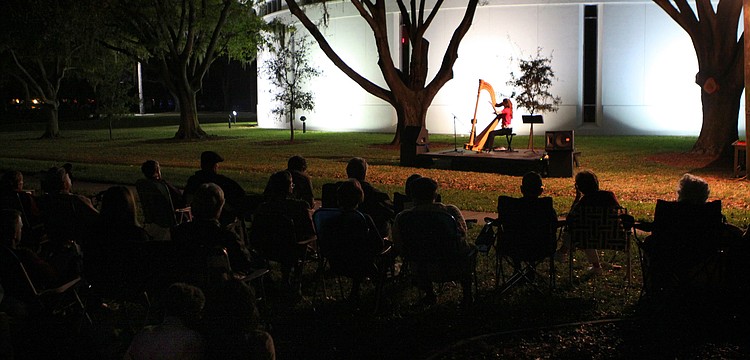 Cheryl Losey, principal harpist in the Sarasota Orchestra, played pieces inspired by different readings, Friday, Jan. 6, during "Sounds of the Soul" at Pine Shores Presbyterian.