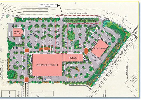 Publix modified its site plan to incorporate the Planning & Zoning Board's recommendations for the property. Courtesy Rendering.