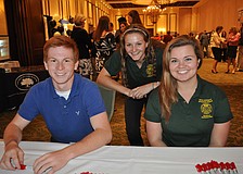 The Out-of-Door Academy's Josh Simon and St. Stephen's Episcopal Schoolâ€™s Tori Biach and Savannah Glasgo welcomed guests.