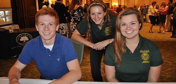 The Out-of-Door Academy's Josh Simon and St. Stephen's Episcopal Schoolâ€™s Tori Biach and Savannah Glasgo welcomed guests.