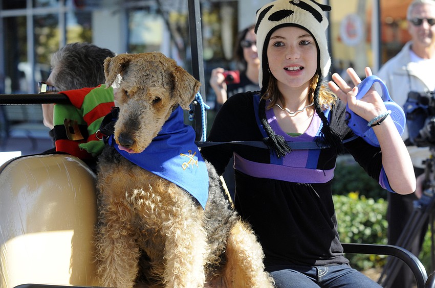 Nine-year-old Canyon Chushman competed in the Leading Man category with her dog Buddy, who came dressed as Gen. George Patton.