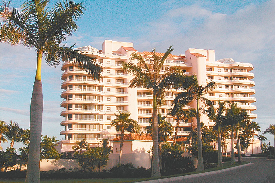 Unit 282 condominium at Grand Bay, 3040 Grand Bay Blvd., has three bedrooms, three-and-a-half baths and 2,143 square feet of living area. It sold for $880,000. File photo.