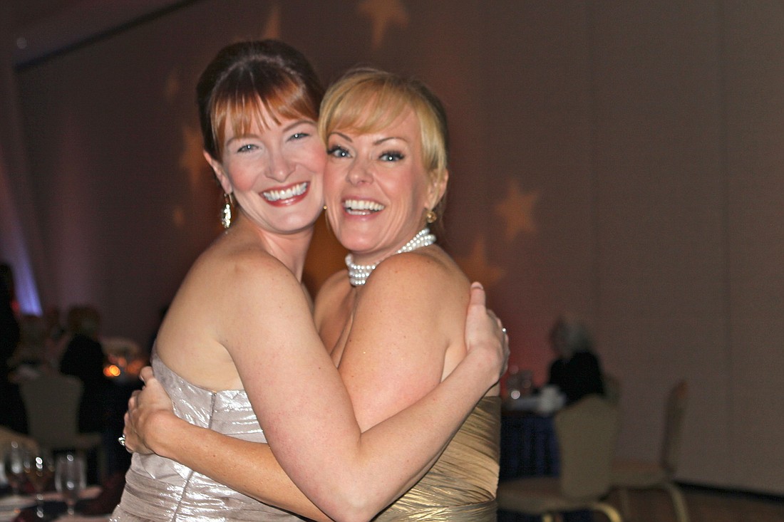 Event Co-Chairwoman Emily Walsh and Susan Jones at the Sunshine From Darkness Gala Saturday, Jan. 14, at the Ritz-Carlton, Sarasota.