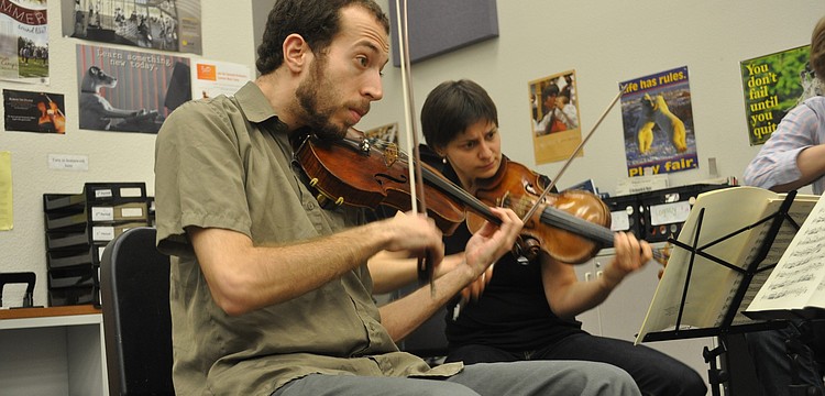 The Ariel String Quartet today visited students at Braden River High School as part of the Perlman Music Program/Suncoast Education Outreach Program.