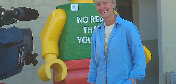 Legoman was released Jan. 26 by the Sarasota County Sheriff's Office into the custody of Burns Square property owner and artist Denise Kowal, founder of the Sarasota Chalk Festival.