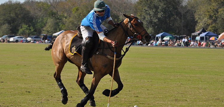 Polo players raced to score.