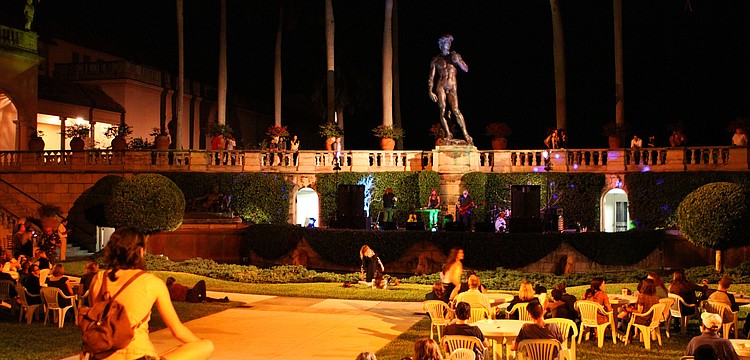People enjoyed a nice evening out in the courtyard at the Ringling Museum, Thursday, Feb. 2, during the Ringling Underground music event.