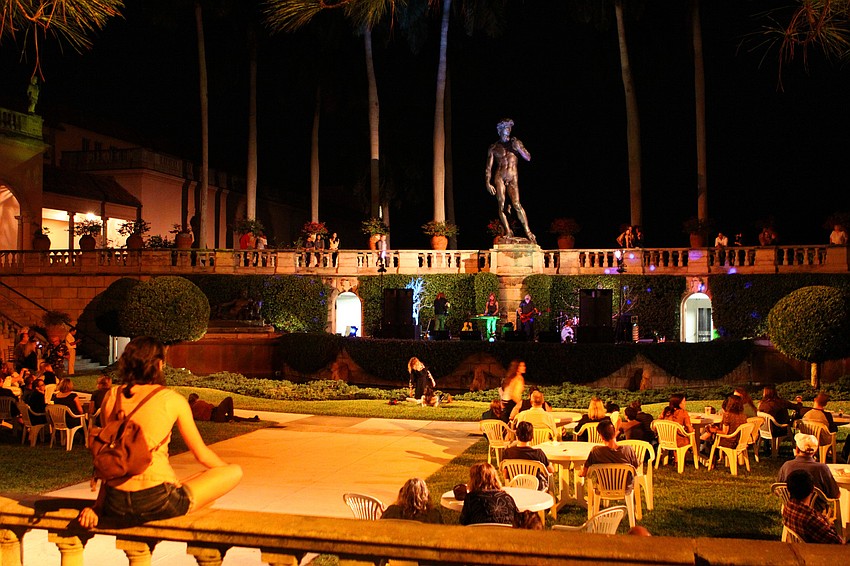 People enjoyed a nice evening out in the courtyard at the Ringling Museum, Thursday, Feb. 2, during the Ringling Underground music event.