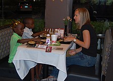 Stephanie Dix had dinner with her twin sons, Jordan and Eli.