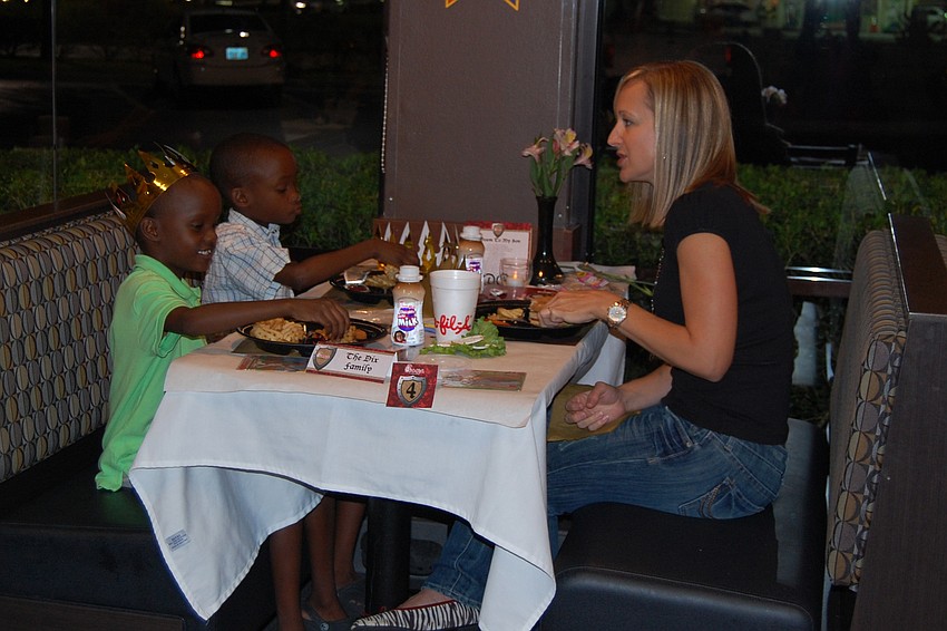 Stephanie Dix had dinner with her twin sons, Jordan and Eli.