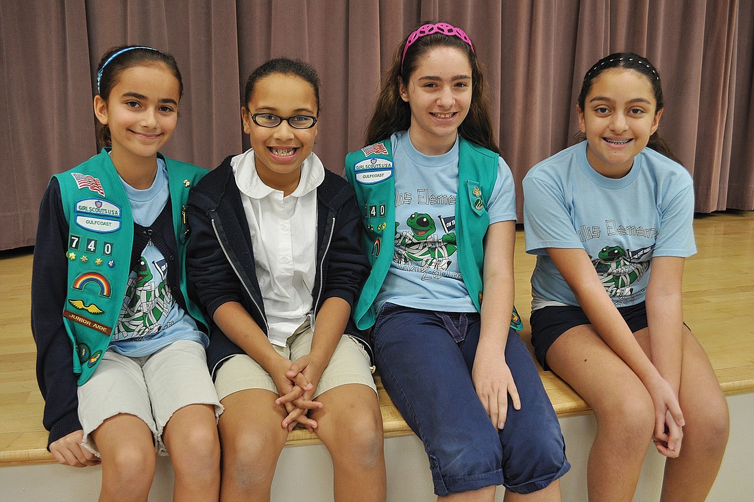 Girl Scout Troop 740 members Emily LaPlaca, Anne Robinson, Marissa Boccarossa and Anissa Sanchez all attend Willis Elementary School.