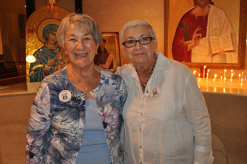 Mary Koritsas and Zoya Kosta welcomed visitors to a tour of the sanctuary.