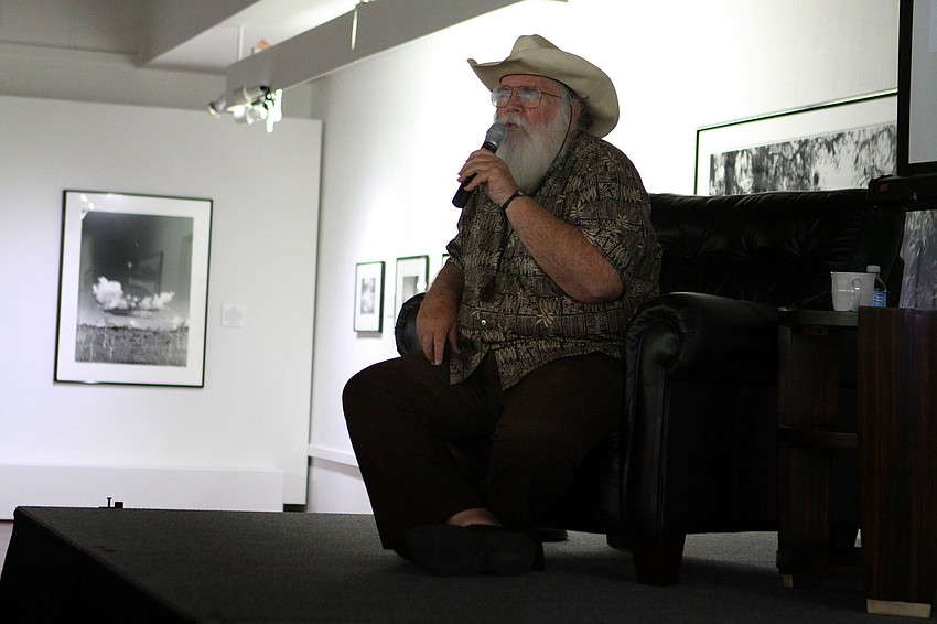 Clyde Butcher answers questions from the audience.