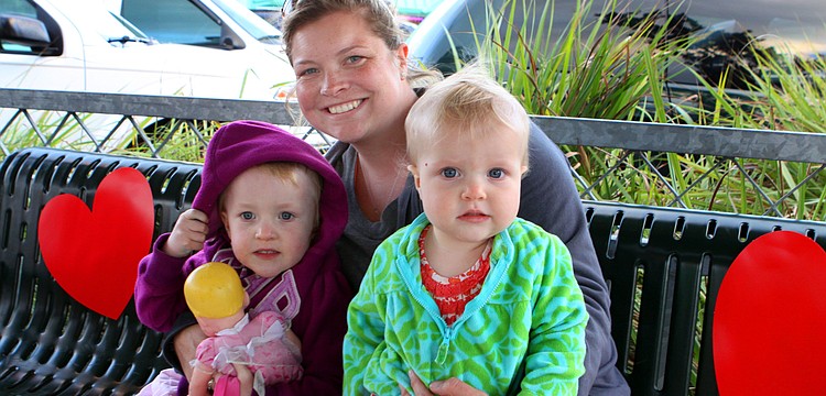 Julia Smith with her daughters Hailey, 3, and Mya,1.