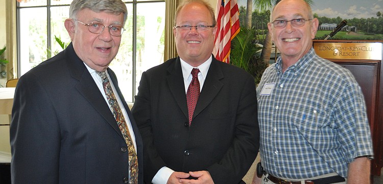 President of the Democrat Club Murray Blueglass, Candidate for Congress Keith Fitzgerald, and Andy Maass