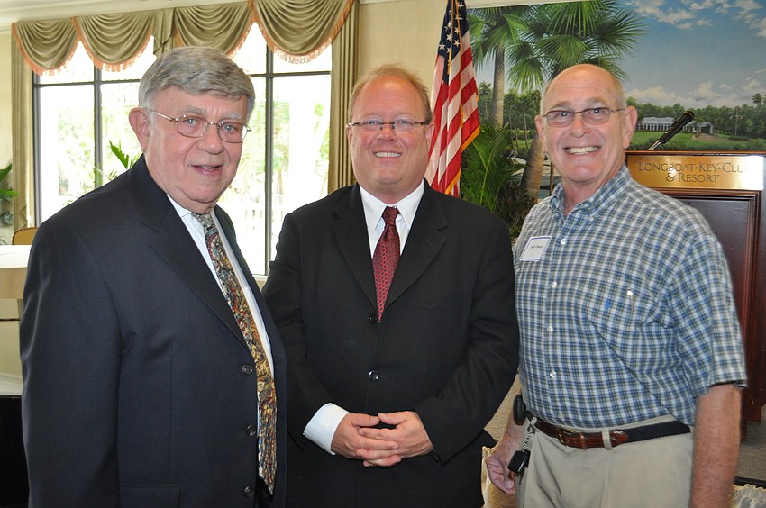 President of the Democrat Club Murray Blueglass, Candidate for Congress Keith Fitzgerald, and Andy Maass