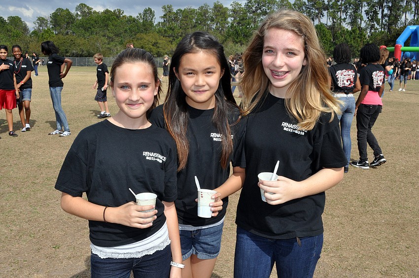 Sixth-graders Sydney Blocker, Vivian Lu and Tali Leckie made sure to get their free Icees.