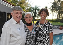 President Murray Blueglass, Hostess Lillian Sands and Head of Sarasota County Democrats Rita Ferrandino