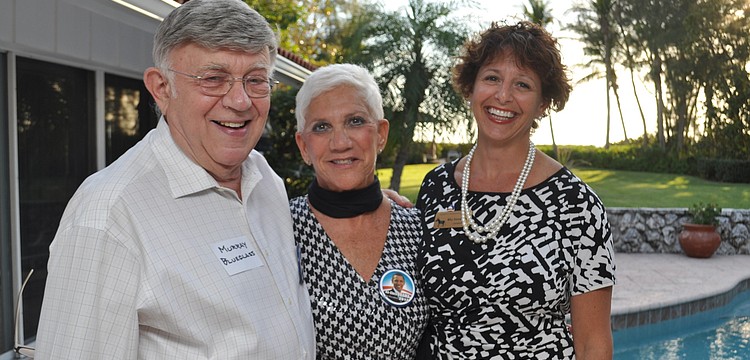 President Murray Blueglass, Hostess Lillian Sands and Head of Sarasota County Democrats Rita Ferrandino