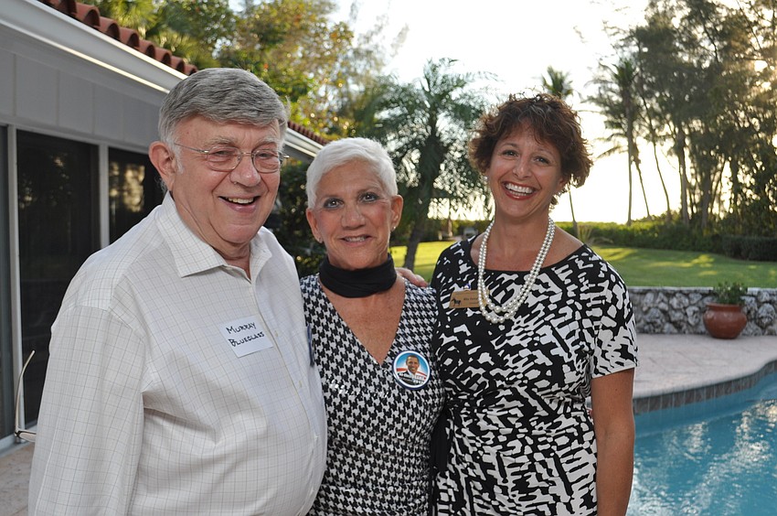 President Murray Blueglass, Hostess Lillian Sands and Head of Sarasota County Democrats Rita Ferrandino