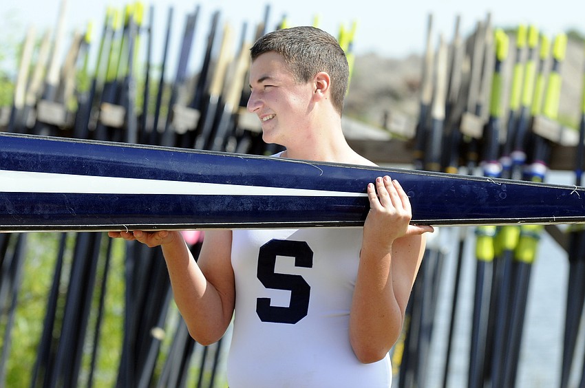 Riverview High junior David Roussard competed in the boys high school 1x race.