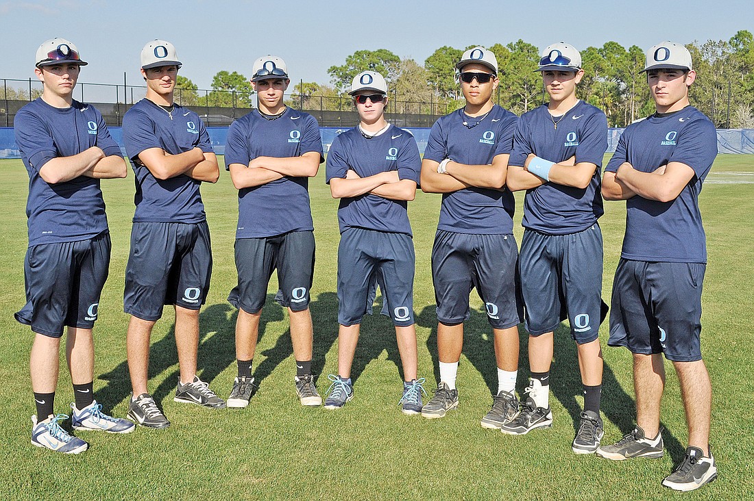The Out-of-Door Academy freshmen Tyler Dietrich, Austin Hoppe, Jake Romine, Carson Jungers, Desmond Lindsay and Jimmy Kuebler and eighth-grader Justin Fischer have all been playing baseball together since they were in elementary school.