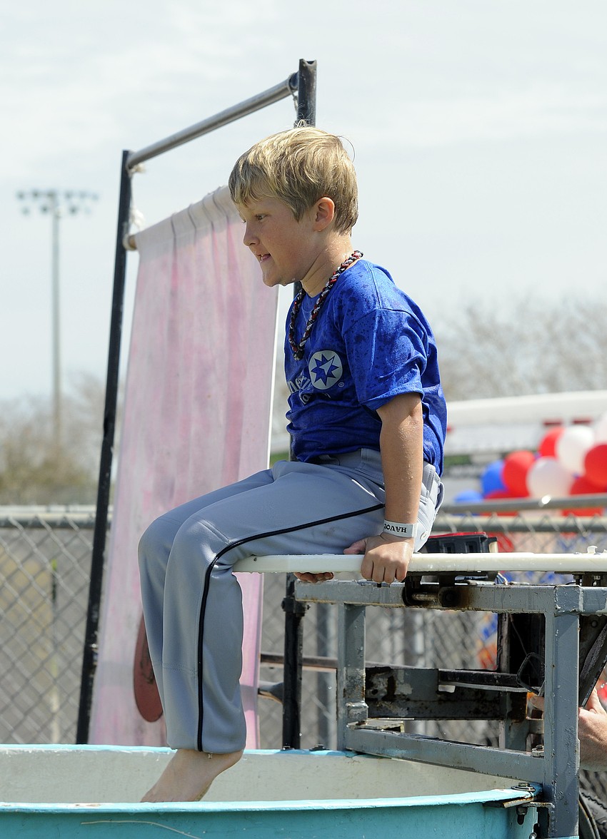 Seven-year-old Nathan Hauck wasnâ€™t able to stay dry for very long.