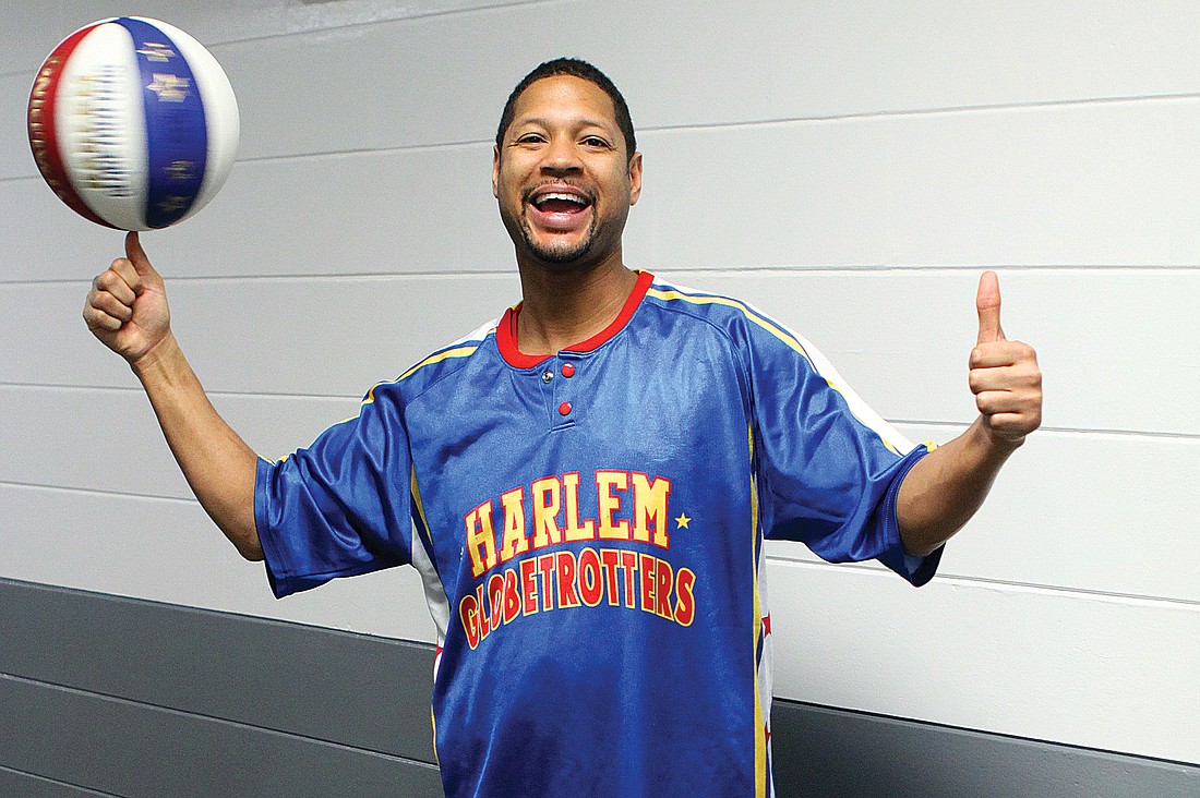 Handles is a guard for the Harlem Globetrotters