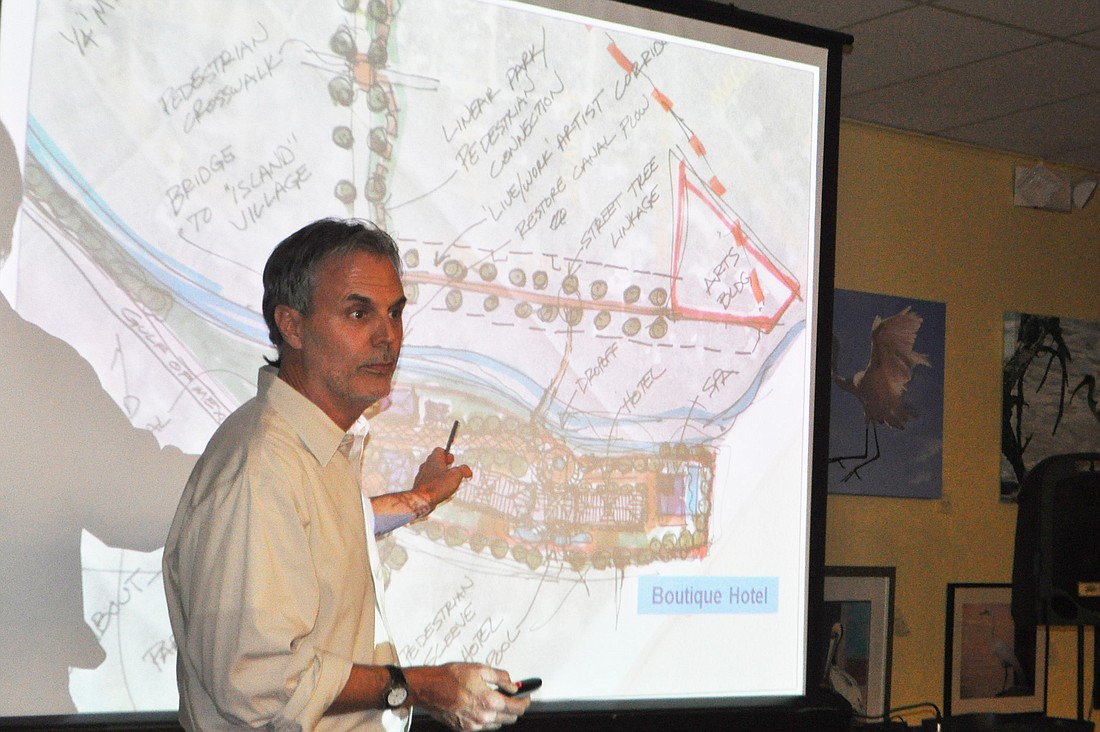 Architect Gary Hoyt presented sketches of the ideas.