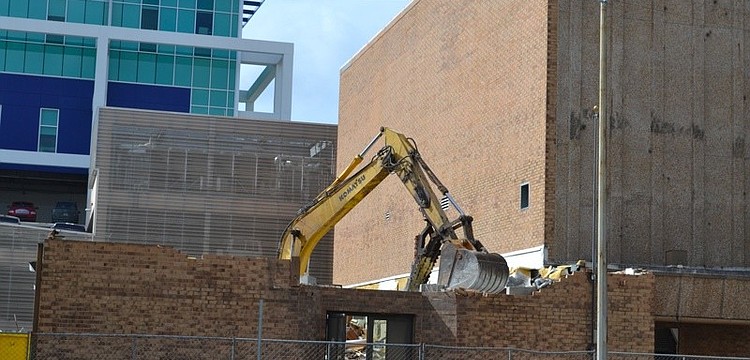 Demolition of the former Sarasota Police Station, 2050 Ringling Boulevard began this week and will take 60 days to complete using a wrecking ball.