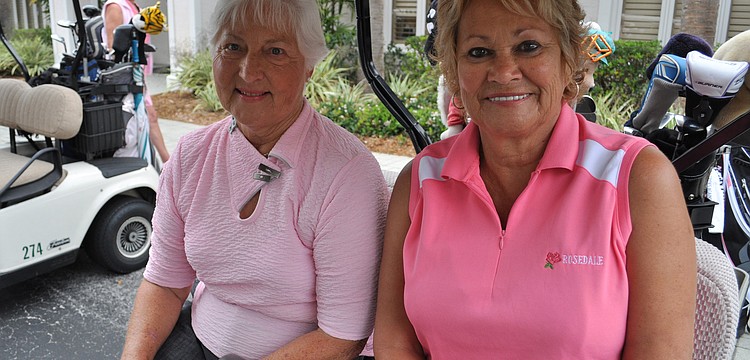 Marilyn Geller and Bonnie Earle were eager to hit the golf course.