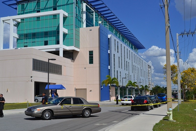 Adams Lane near the Sarasota Police Department, 2099 Adams Lane, was closed to traffic when a hand grenade was brought to the station Thursday.